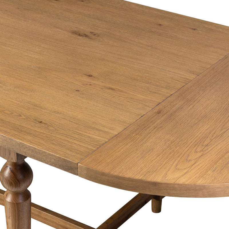 Blinn Oval Leaf Extension Dining Table - Worn Oak Veneer