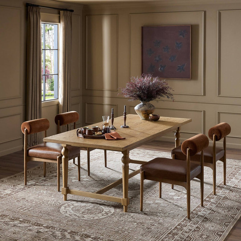 Blinn Oval Leaf Extension Dining Table - Worn Oak Veneer