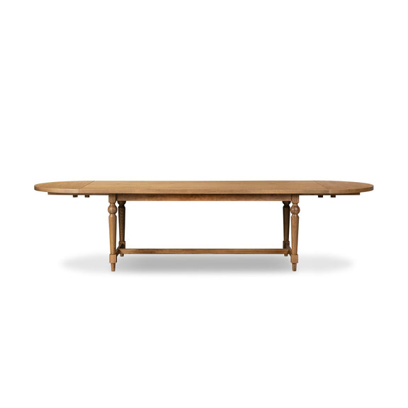 Blinn Oval Leaf Extension Dining Table - Worn Oak Veneer