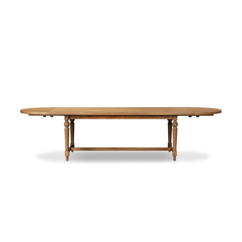 Blinn Oval Leaf Extension Dining Table - Worn Oak Veneer