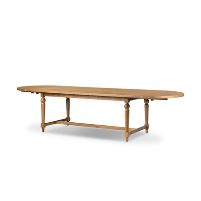 Blinn Oval Leaf Extension Dining Table - Worn Oak Veneer