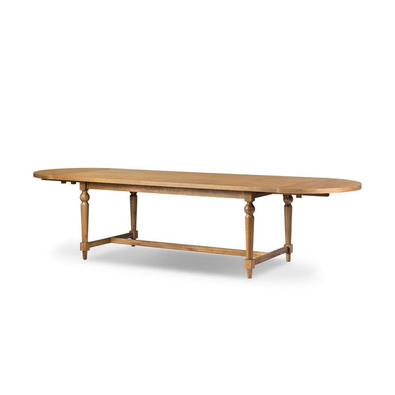 Blinn Oval Leaf Extension Dining Table - Worn Oak Veneer