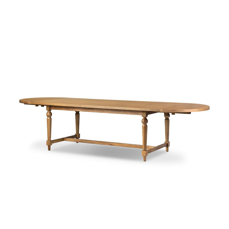 Blinn Oval Leaf Extension Dining Table - Worn Oak Veneer