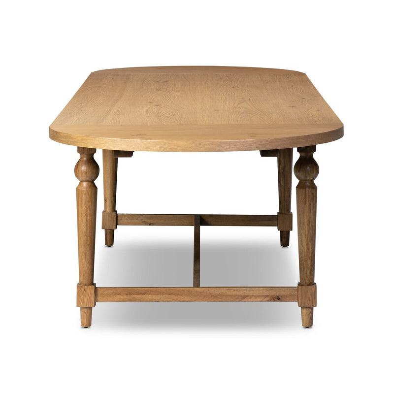 Blinn Oval Leaf Extension Dining Table - Worn Oak Veneer