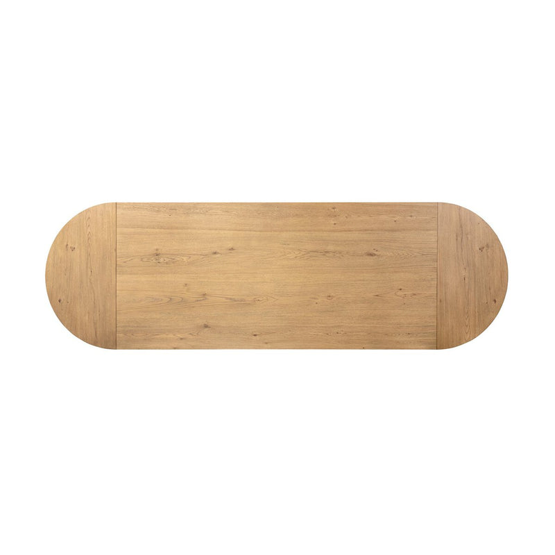 Blinn Oval Leaf Extension Dining Table - Worn Oak Veneer