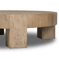 Abaso Round Coffee Table - Rustic Wormwood Oak
