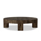 Abaso Round Coffee Table - Ebony Rustic Wormwood Oak