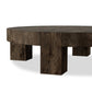 Abaso Round Coffee Table - Ebony Rustic Wormwood Oak