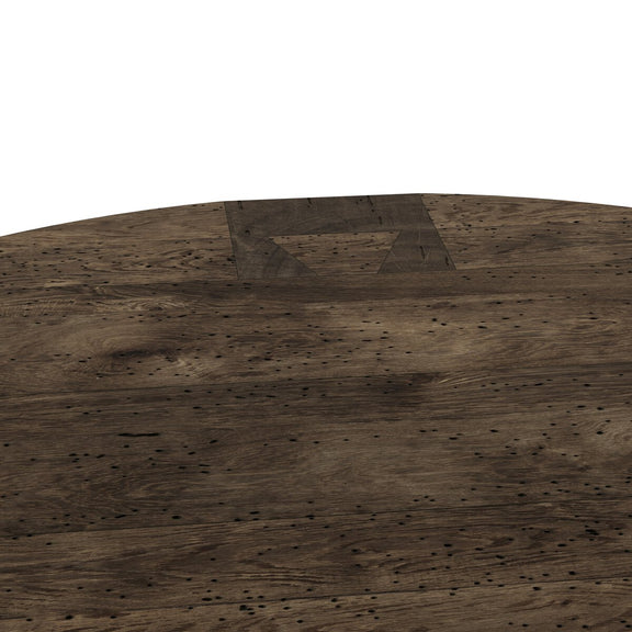 Abaso Round Coffee Table - Ebony Rustic Wormwood Oak