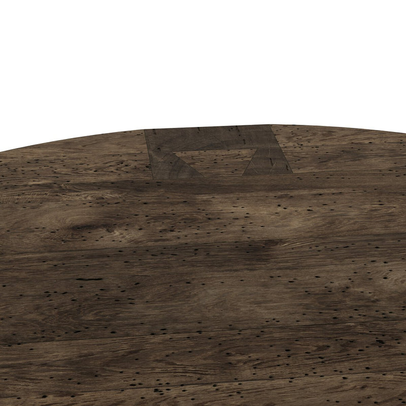 Abaso Round Coffee Table - Ebony Rustic Wormwood Oak
