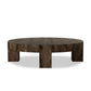 Abaso Round Coffee Table - Ebony Rustic Wormwood Oak