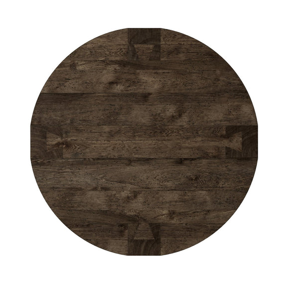 Abaso Round Coffee Table - Ebony Rustic Wormwood Oak