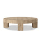 Abaso Round Coffee Table - Whitewash Rustic Wormwood Oak