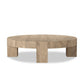 Abaso Round Coffee Table - Whitewash Rustic Wormwood Oak