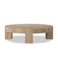 Abaso Round Coffee Table - Whitewash Rustic Wormwood Oak