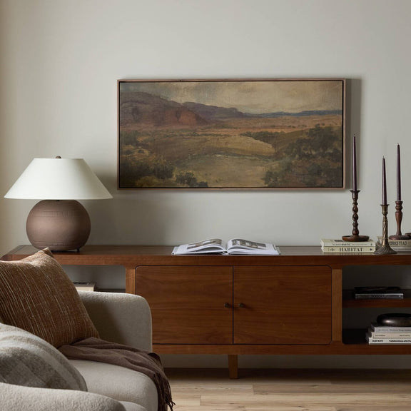 Desert Hues II by Aileen Fitzgerald - Rustic Walnut Floater