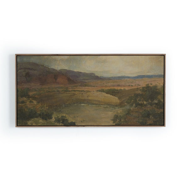 Desert Hues II by Aileen Fitzgerald - Rustic Walnut Floater