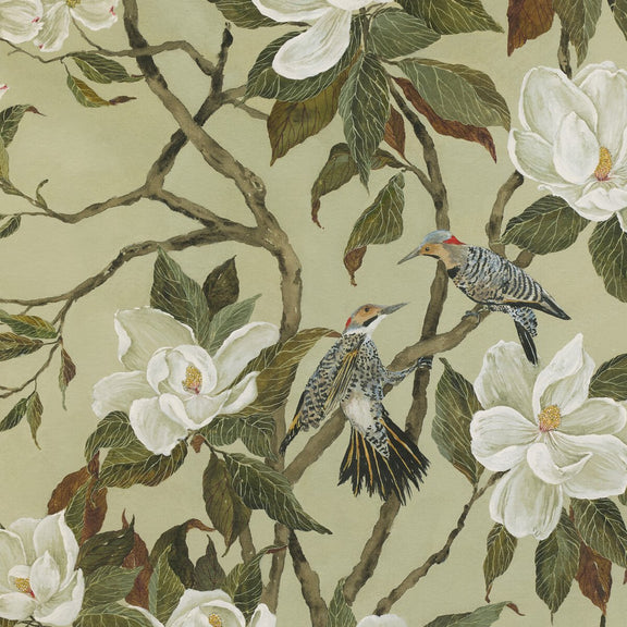 Green Chinoiserie by Laurel-Dawn Latshaw - Rooftop Rustic Walnut