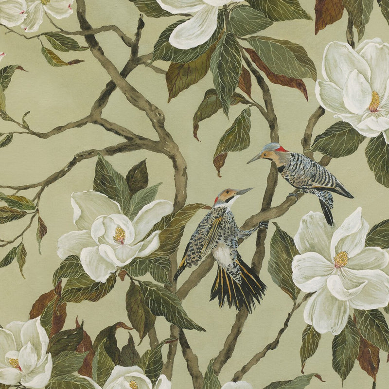 Green Chinoiserie by Laurel-Dawn Latshaw - Rooftop Rustic Walnut