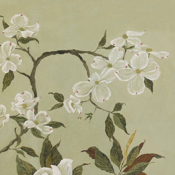 Green Chinoiserie by Laurel-Dawn Latshaw - Rooftop Rustic Walnut