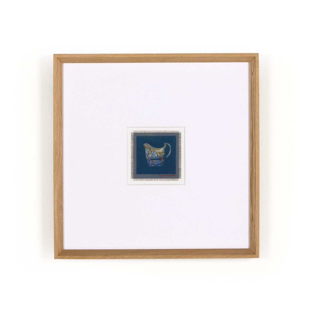 Poetic Mend Blue 3 by Laurel-Dawn Latshaw - Rooftop Vertical Grain White Oak