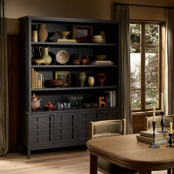 Alessio Bookcase - Smoked Black