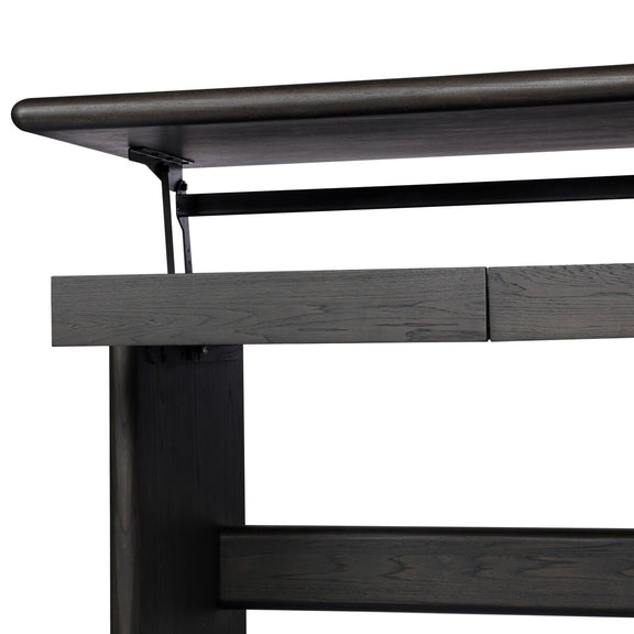 Denton Standing Desk - Smoked Black Sungkai Veneer