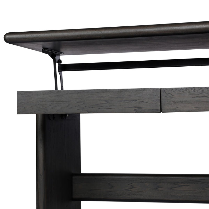 Denton Standing Desk - Smoked Black Sungkai Veneer