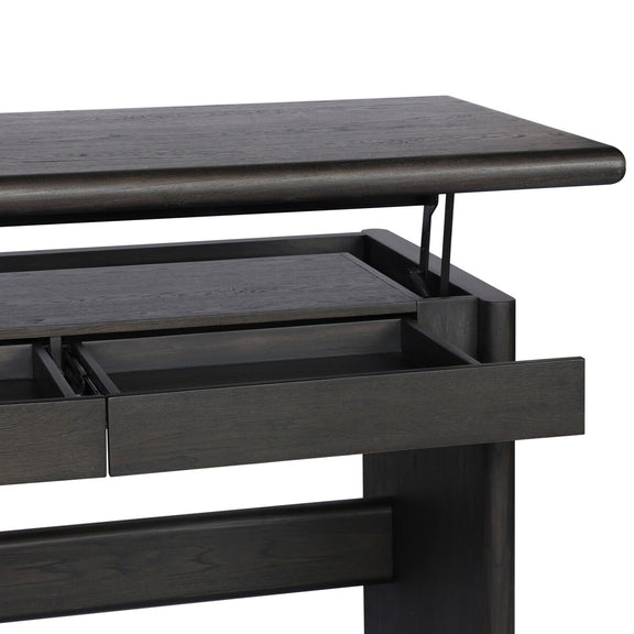 Denton Standing Desk - Smoked Black Sungkai Veneer