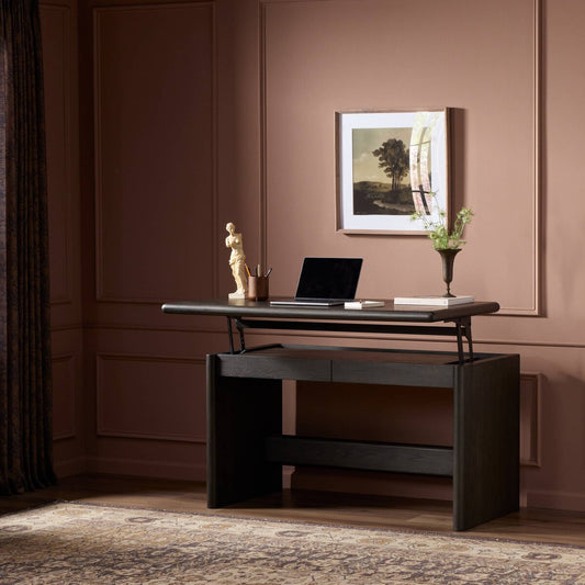 Denton Standing Desk - Smoked Black Sungkai Veneer