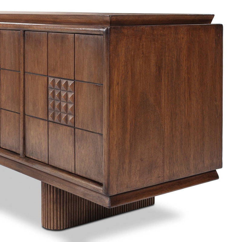 Lyle Media Console - Rust Rubberwood Veneer