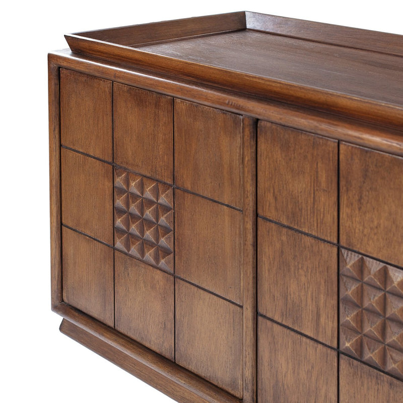 Lyle Media Console - Rust Rubberwood Veneer