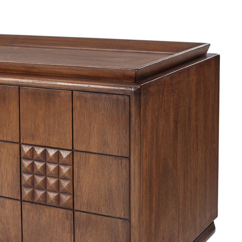 Lyle Media Console - Rust Rubberwood Veneer