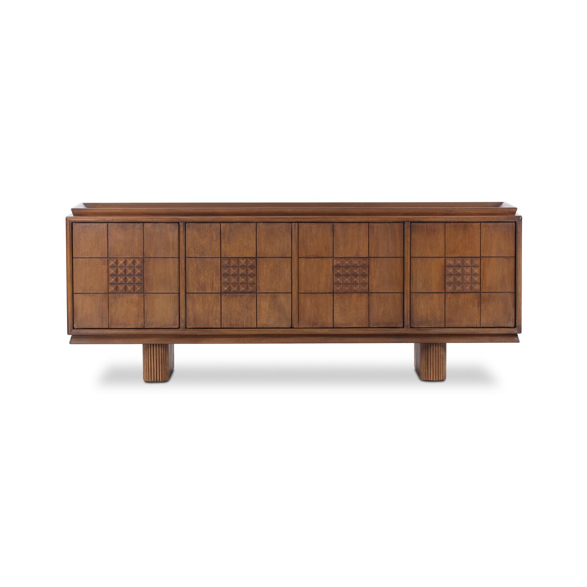 Lyle Media Console - Rust Rubberwood Veneer