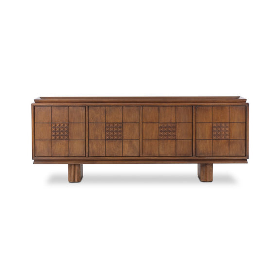 Lyle Media Console - Rust Rubberwood Veneer