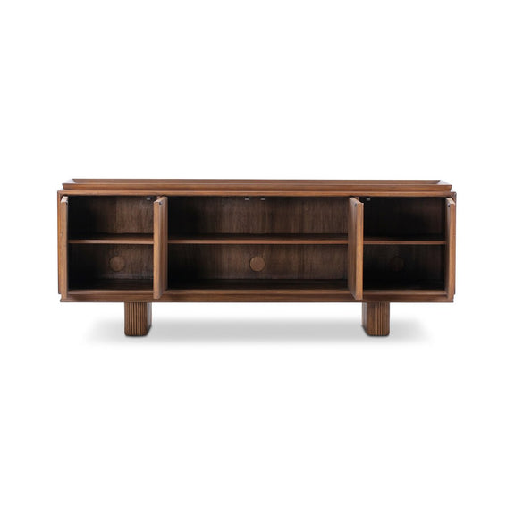Lyle Media Console - Rust Rubberwood Veneer