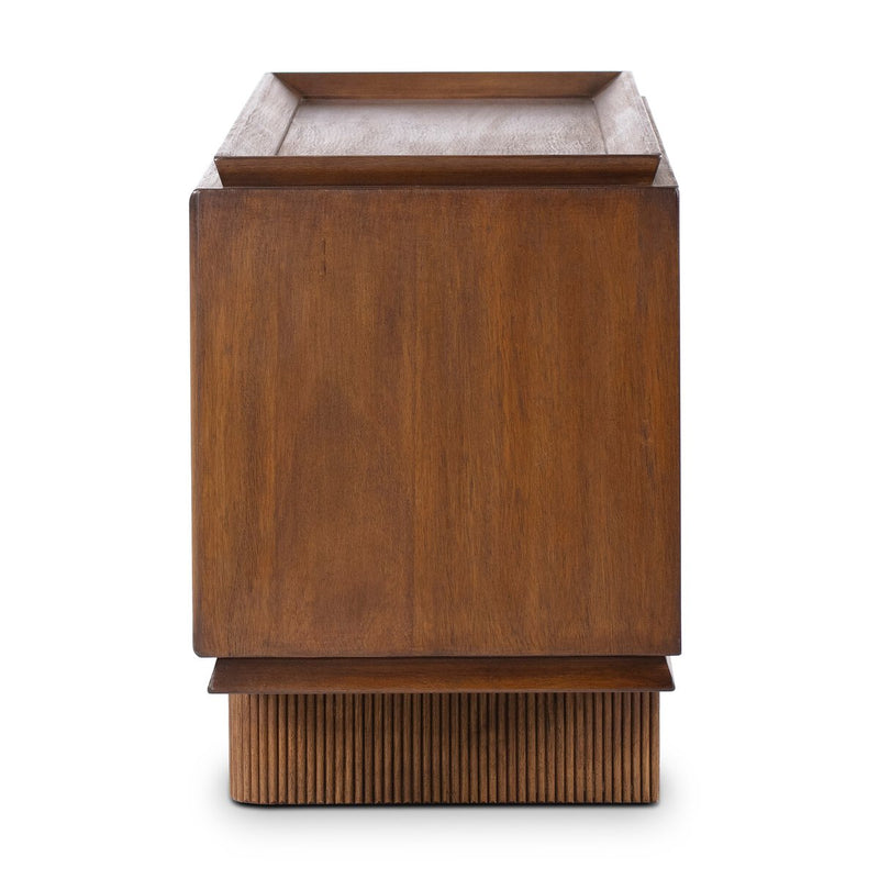 Lyle Media Console - Rust Rubberwood Veneer