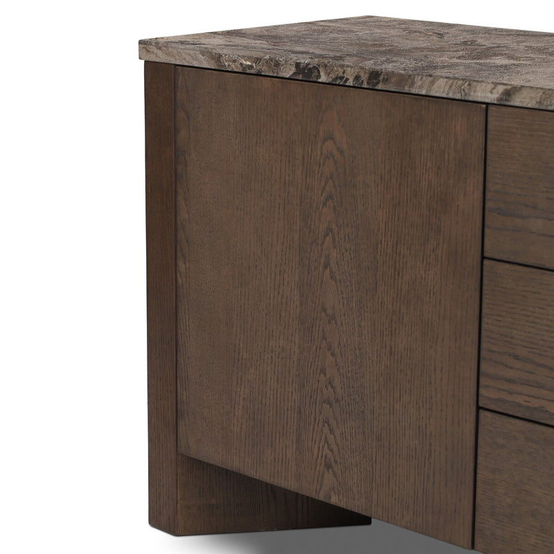 Lawson Media Console - Brown Oak Veneer