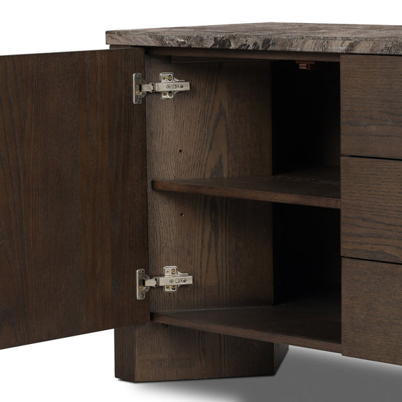 Lawson Media Console - Brown Oak Veneer
