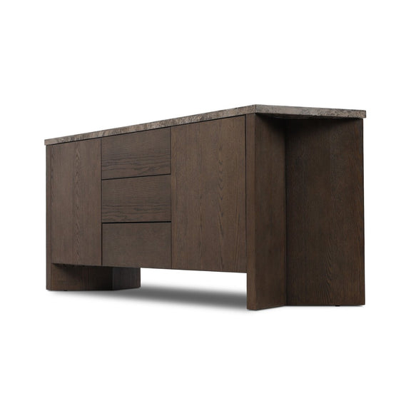 Lawson Media Console - Brown Oak Veneer