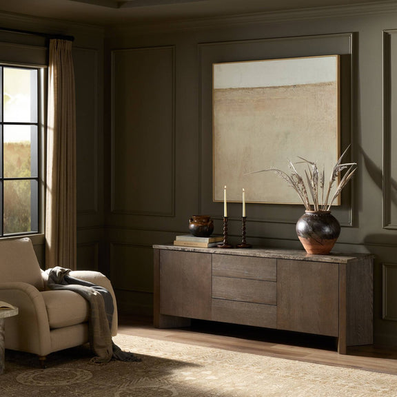 Lawson Media Console - Brown Oak Veneer