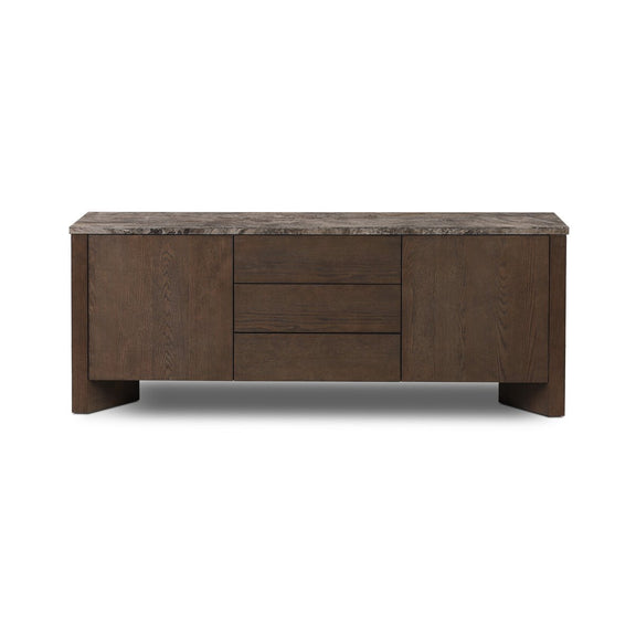Lawson Media Console - Brown Oak Veneer