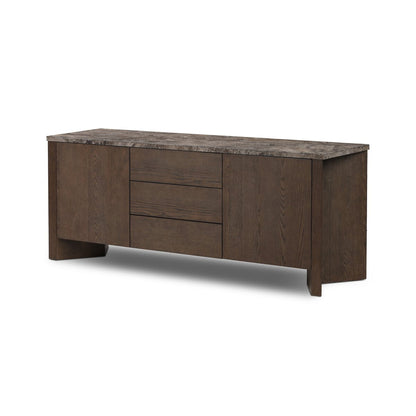 Lawson Media Console - Brown Oak Veneer