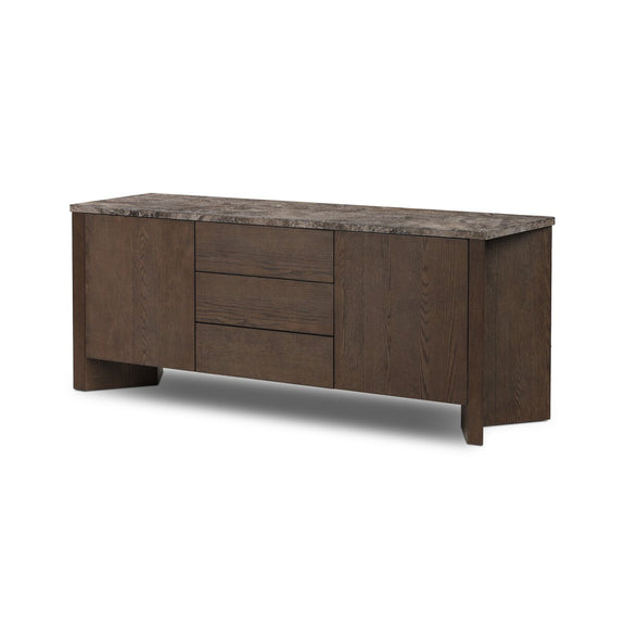 Lawson Media Console - Brown Oak Veneer