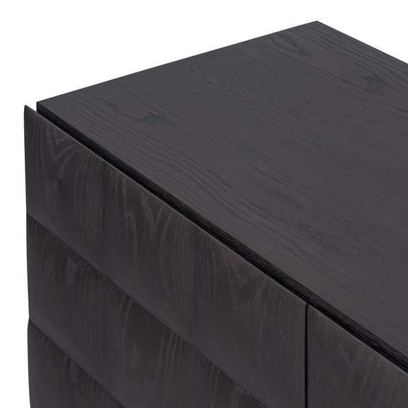 Swell Media Console - Dry Black Oak Veneer