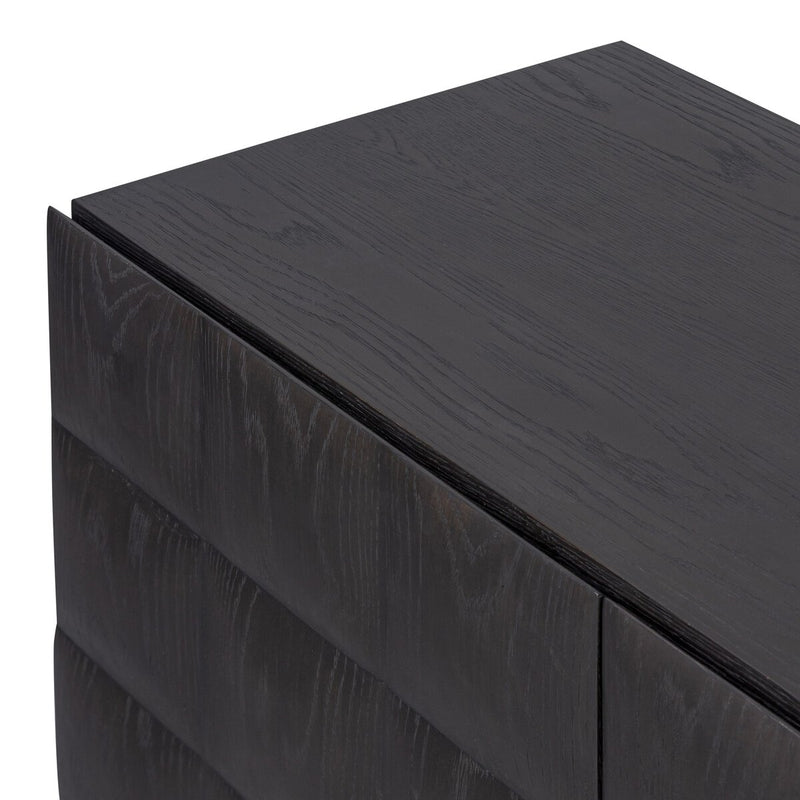 Swell Media Console - Dry Black Oak Veneer