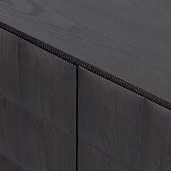 Swell Media Console - Dry Black Oak Veneer