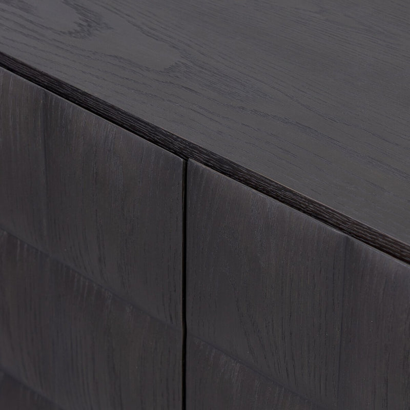 Swell Media Console - Dry Black Oak Veneer