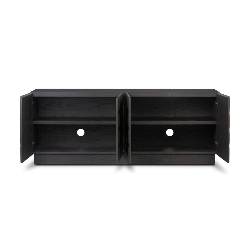 Swell Media Console - Dry Black Oak Veneer