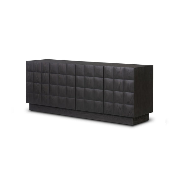 Swell Media Console - Dry Black Oak Veneer